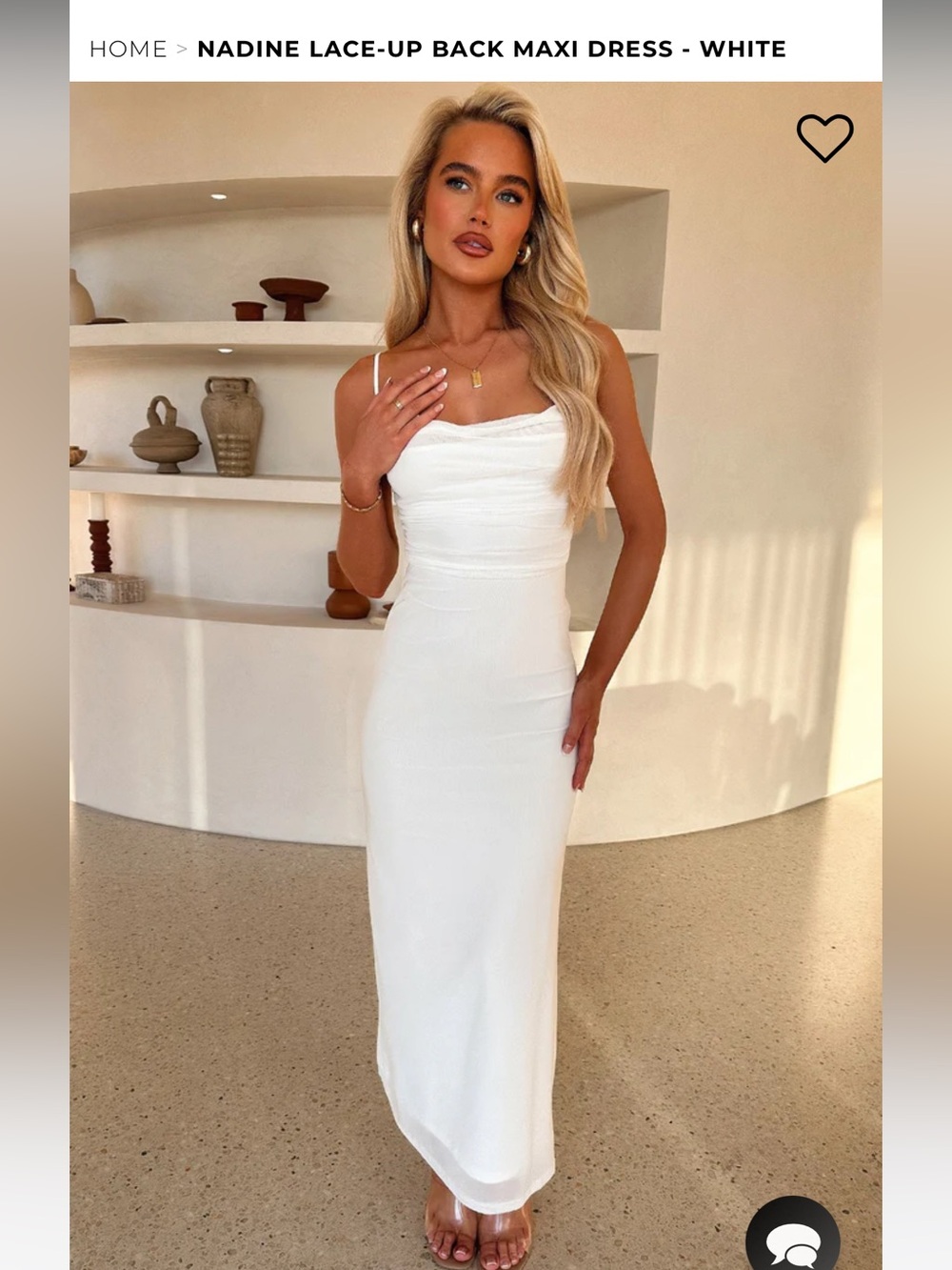 That’s So Fetch - Nadine Lace-Up Back Maxi Dress - White - size 6 - Worn once